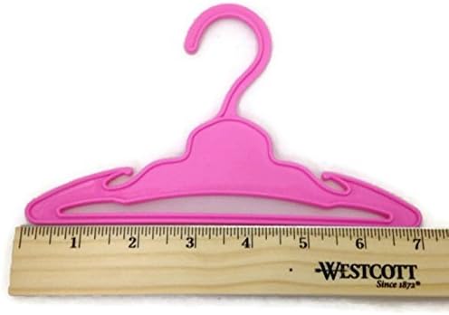 Doll Hangers Set of 24 Pink Plastic Hangers with Slit for 18 Inch Dolls Clothes