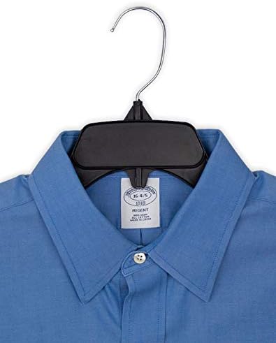 HangOn Shirt Hangers Recycled Plastic with Notches, Black, 19 Inch Pack of 10
