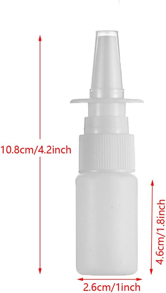20ML White Empty Plastic Nasal Spray Bottles Pump Sprayer Mist Nose Spray Refillable Bottle For Saline Water Wash Applications Pack of 5