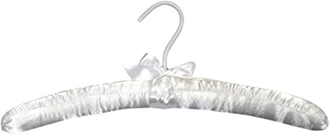 Satin Boutique Hanger with Matching Bow, 15" - White (Pack of 6)