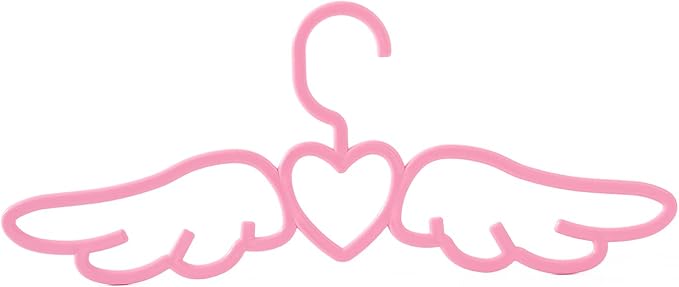 Plastic Clothes Hanger Heart Hangers Space Saving Cute Hangers for Outside Clothes Closet for Shirt Suit Coat 10PCS (Pink)
