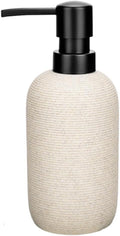 1pcs Hand Soap Dispenser Set, Sandstone Textured Resin Liquid Soap Dispenser for Bathroom Countertop, Heavy & Sturdy Dish Wash Soap Dispenser for Kitchen, Matte Beige