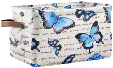 Butterflies Storage Baskets,Decorative Collapsible Rectangular Canvas Fabric Storage Bin for Home