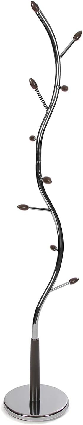 18790370 Standing Coat Rack with 9 Hooks or Hangers for Clothes or Bags for the Hall, 185 x 32 x 32 cm