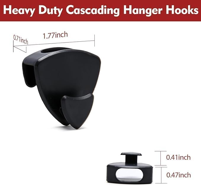 Generic Hanger Extender Hooks - Hangers Space Saving -Space Hooks Hangers as seen on tv (Black, 100 Pack)