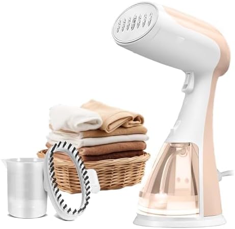 Portable Handheld Steamer for Clothes - 1350W Hand Held Clothes Steamer 15S Fast Heat-up, Heat-Resistant Steam Iron Remove Wrinkles for All Fabrics, 300ml Tank for Travel/Hotel