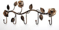 Iron Hanging Hook Clothes Hanger Rose Coat Rack Wall Decoration (Bronze)