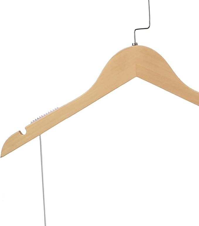 Premium Wooden Hangers for Suits and Pants with Adjustable Clips, for Man Clothes