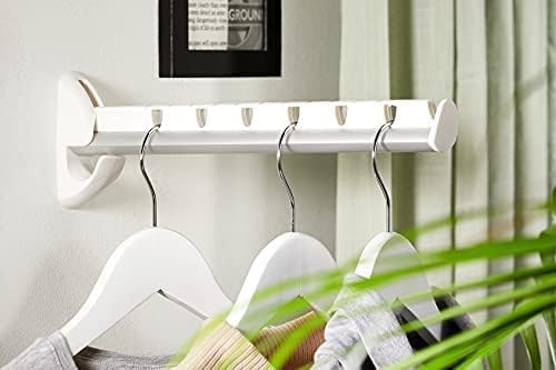 Liefheit Airette Wall Mounted Folding Clothes Dryer 45110 – Indoor Outdoor Hanger Rack for Up to 7 Garments – Space-Saving, Weatherproof, Ideal for Balcony, Bathroom, or Laundry Room