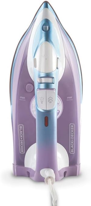 BLACK+DECKER Moonstone Iron, IR2323-1AD, Ceramic Infused Soleplate & Anti-Drip Function with Auto Clean and Auto Shut-off, 50% Smoother Glide for Fabric Wrinkles