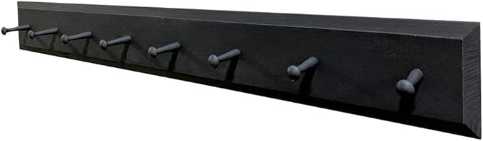 Sawdust City Wall Coat Rack with Pegs - 4' long (Solid Black)