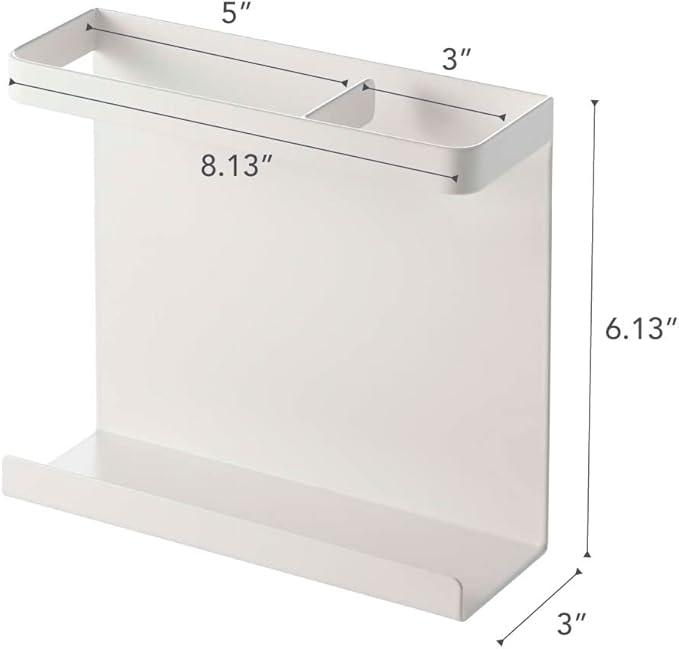 YAMAZAKI Home Plate Magnet Wrap Or Aluminim Foil Holder - Kitchen Storage, Magnetic Organizer - Steel