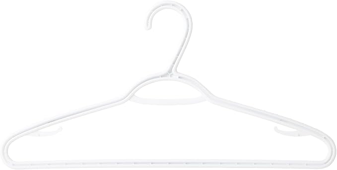 Set of 10 Slim Clothes Hanger by Neatfreak! - Space Saving Hangers For Clothes, Pants, Lingerie and Accessories - Robust White Plastic Hangers With Hooks and Pants Bar - 10 Pack