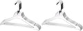 YBM Home Quality Acrylic Clear Coat Hangers Made of Clear Acrylic for a Luxurious Look and Feel for Wardrobe Closet, Clothes Hangers Organizes Closet, with Bar, Silver w/Flat Hook, 4120-12