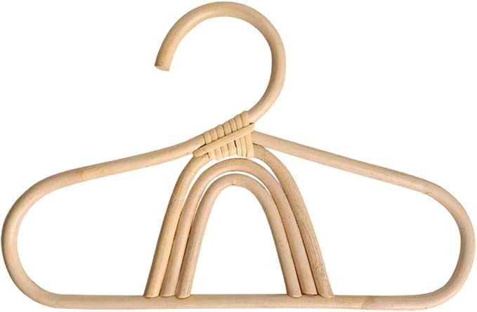 Rainbow Rattan Baby Clothes Hanger Compact Kids Organizer for Infant Clothing Nursery Closet Storage