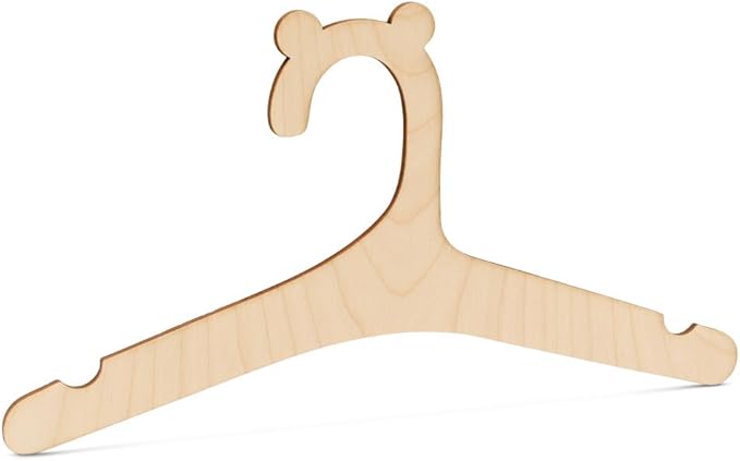 DIY Wooden Baby Hangers for Closet, Set of 25 Bear-Eared Infant Hangers for Baby Clothes & Woodland-Theme Nursery Decor, by Woodpeckers