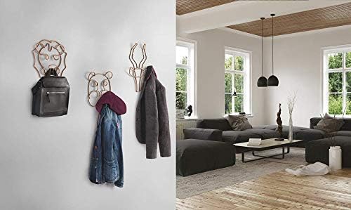 Metaltex Safari Wall-Mounted Coat Rack, Copper, 34 x 32 cm