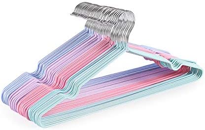 VALINK Coat Hangers Clothes 10 Pack Wire Hangers Heavy Duty Stainless Steel Hangers, Non Slip, Wet or Dry Dual Use Clothes Hanger The Nordic Green
