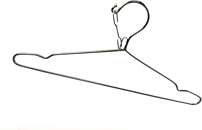 16.5” Wire Hanger 4mm Lockable Hangers 10Pack Stainless Steel Slim Thin Heavy Duty Windproof Lock Hook Metal Space Saving Clothes Hotel Hangers for RV Camping Silver (10)