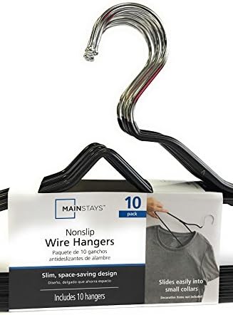 Mainstays Nonslip heavy wire Clothes Hangers, 10 count black