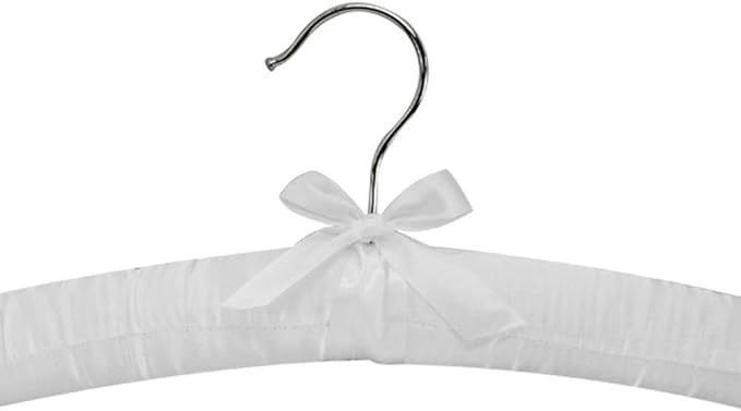 6 Pcs Smooth Satin Padded Hangers White 15" L for Dress Lingerie Bridal Cloth Hanging