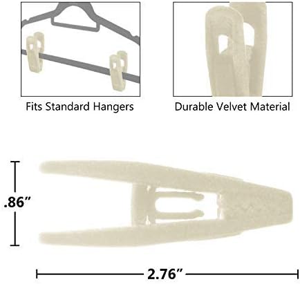 Velvet Clips for Velvet Hangers. 10 Pack Ivory