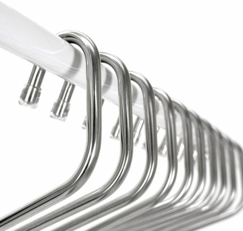 OLG 8mm Stainless Pants Hanger with V Hook and Reverse S, Non-Slip for Men Women -Heavy-Duty Trouser and Jeans Closet Organizer, Ganchos para Pantalones (20, Gray)