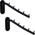 Pack of 2 Folding Wall Mounted Clothes Suit Hangers Rack with Swing Arm Stainless Steel Heavy Duty Coat Hook for Bathroom, Bedroom, Laundry Room - Black