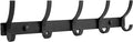 Coat Rack Wall Mount, Coat Hook Wall Mount, Wall Hooks for Hanging, Hat Rack for Walls, Coats Hanger with 10 Hook, Towel Hooks for Bathrooms (1 Pack, Black)