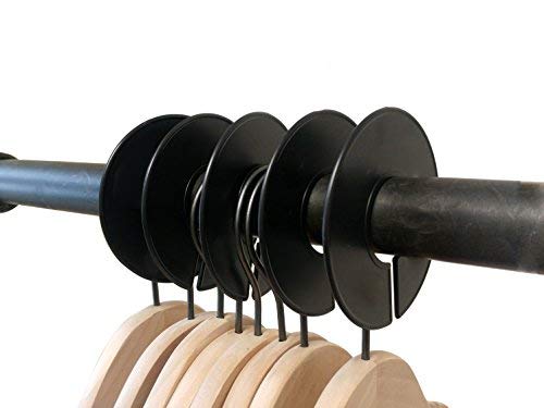 NAHANCO Clothing Size Dividers for Clothing Racks, Round – Black/Blank (Kit of 100)