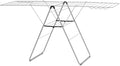 Brabantia HangOn Clothes Drying Rack | 82ft (25m) | Metallic Gray | Large Indoor Clothes Airer Laundry Stand with 2 Fold-Out Wings & Hanger Hooks, Folds Flat | Fits 2 Full Loads