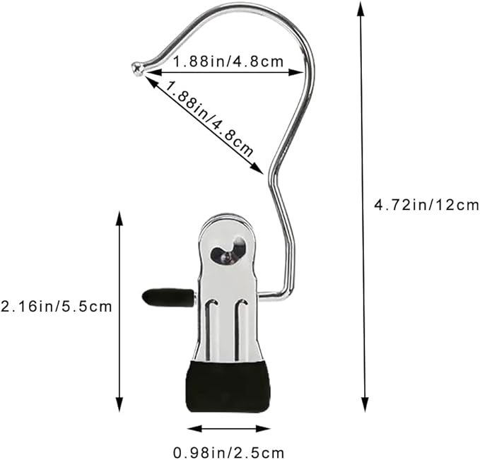 Hangers Clips,Stainless Multi Function Clip Hooks,Laundry Hanging Hooks Clips,Closet Hangers,Boot Clips， Hats Clips,Socks Clips,Pants Clips, Bras Clips (30, Black)