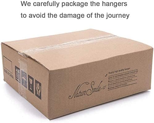 Nature Smile Kids Baby Children Toddler Wooden Shirt Coat Hangers with Notches and Anti-Rust Chrome Hook Pack of 10 (Natural)