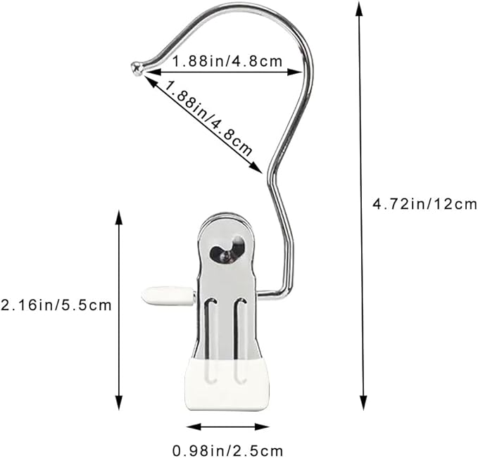 Hangers Clips,Stainless Multi Function Clip Hooks,Laundry Hanging Hooks Clips,Closet Hangers,Boot Clips， Hats Clips,Socks Clips,Pants Clips, Bras Clips(50, Pure White)