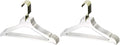 YBM Home Quality Acrylic Clear Coat Hangers Made of Clear Acrylic for a Luxurious Look and Feel for Wardrobe Closet, Clothes Hangers Organizes Closet, with Bar, Gold w/Flat Hook, 4119-12