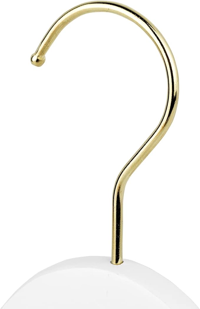 Andaz Press Bridal Hangers, Premium White Wooden Hangers for Wedding Dress, Bridesmaid Dresses, & Clothes, Heavy Duty Hanger with 360° Gold Swivel Hook and Smoothly Cut Notches, 10 Pack