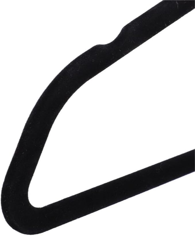 Premium Velvet Clothes Hangers, Heavy Duty Study Black Hangers for Coats, Suit & Dress - Non Slip Clothes Hanger Set (100, Black/Rose Gold)