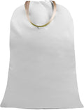Sanlykate Large Canvas Cotton Laundry Bag with Drawstring & Handles, Heavy Duty Durable Dirty Clothes Organizer, Tear Resistant Hamper Liner Storage Bag, Travel Sack, 25.5 x 34inch - Light Grey