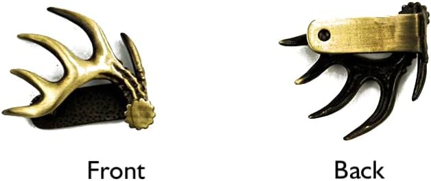 Fisken Hat Clip for Hunters - Brass Brim Clip, 10-Point Buck Antler Design - Squeeze On Any Hat - Durable & Stylish - Perfect Hunting Gift for Men & Women - USA Designed by Bow Hunter