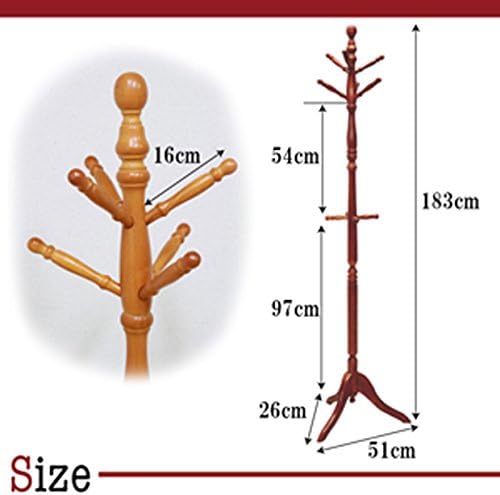 No Double Trade Antique Coat Hangers, Natural Wood, Height 183 cm