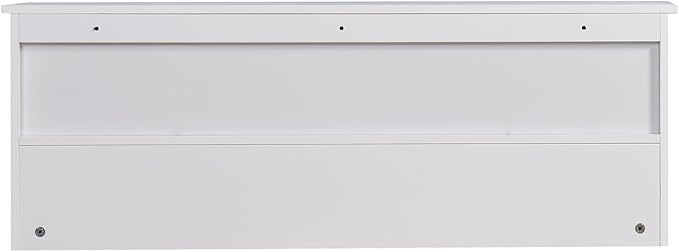 38.6" Contemporary Wall Mounted Coat Rack with Shelf, Entryway Hanging Coat Rack with 3 Shelves, Wall Shelf with 4 Dual Hooks for Hallway, Living Room, Bedroom (White)