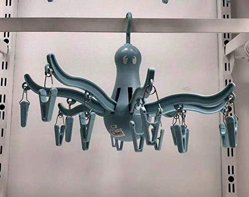 PRESSA 8-Claw Octopus Hanging Dryer 16 Clothes pegs, Easy to fold and Place -Turquoise