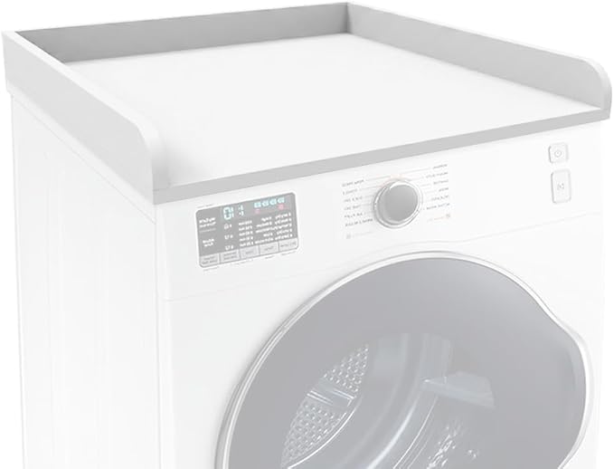 Washer Dryer Countertop Only, 27.5" x 27.5" Laundry Room Countertop for Folding, Washer and Dryer Countertop Single with Non-Slip Pads, Easy Install Washer and Dryer Topper with Edge Rails White