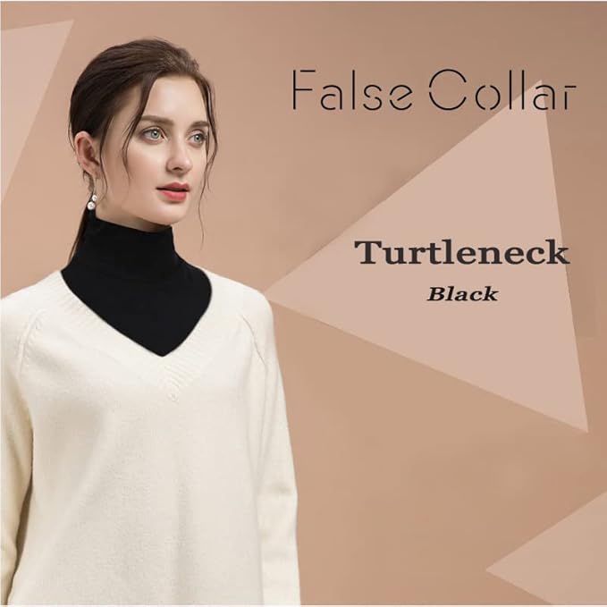 Joyci Turtleneck Dickey False Collar Mock Blouse Collar for Women Autumn Winter Keep Warm
