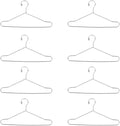 RCFINE 20Pcs Mini Hangers Metal Doll Clothes Holders Wire Rack Stand Doll Clothes Rack for Doll Clothes Gown Dress Outfit Doll Clothes Accessories (Silver,15cm)