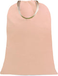 Sanlykate Large Canvas Cotton Laundry Bag with Drawstring & Handles, Heavy Duty Durable Dirty Clothes Organizer, Tear Resistant Hamper Liner Storage Bag, Travel Sack, 25.5 x 34inch - Misty Rose