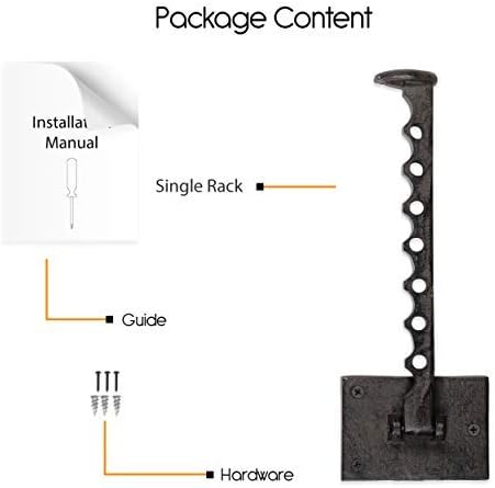 Rustic State Clout Cast Iron Clothes Hanger Folding Coat Rack Laundry Bar for Drying Clothes Farmhouse Design Wall Mount Organizer Hook for Closet Laundry Room Mudroom Entryway - Black