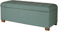 HomePop Large Storage Ottoman Bench with Lift Off Lid, Teal 46" x 18" x 18"