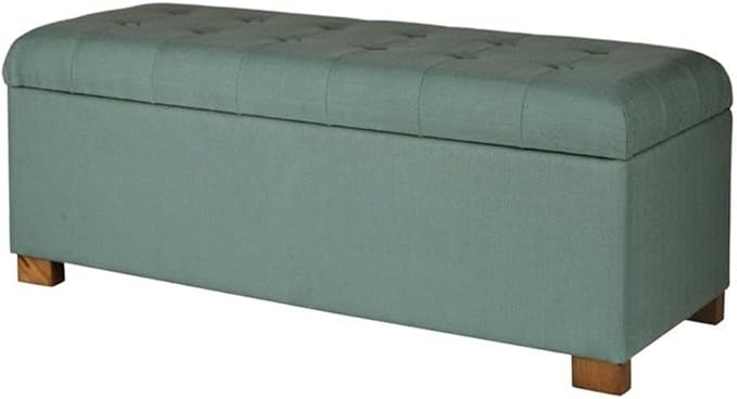 HomePop Large Storage Ottoman Bench with Lift Off Lid, Teal 46" x 18" x 18"