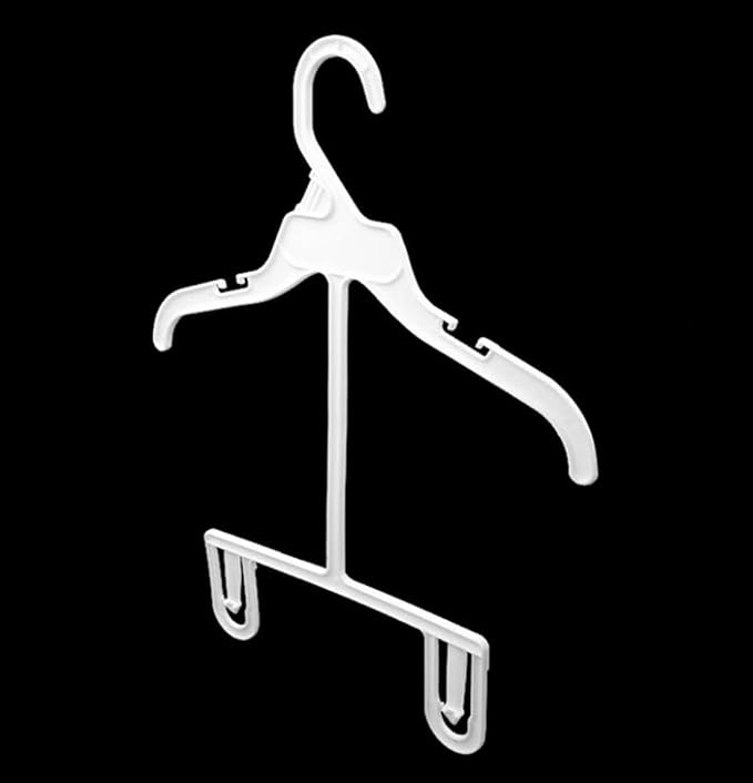 WellieSTR Anti-Slip Plastic Child Closet Hangers, 50 Pack, White, 30cm Wide